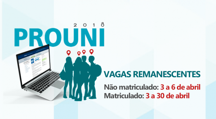 ProUni recebe inscrições para vagas remanescentes até 30 de abril, para bolsas integrais e parciais