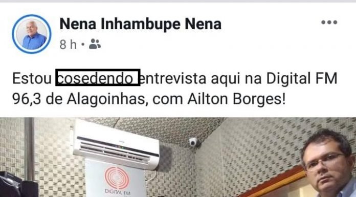 Cosedendo ou Concedendo, o que fazia o prefeito de Inhambupe durante entrevista em uma emissora de rádio?