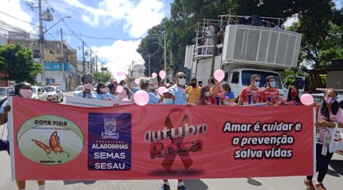 Com apoio da Prefeitura de Alagoinhas, Associação de Oncologia Nova Vida promove Caminhada do Outubro Rosa