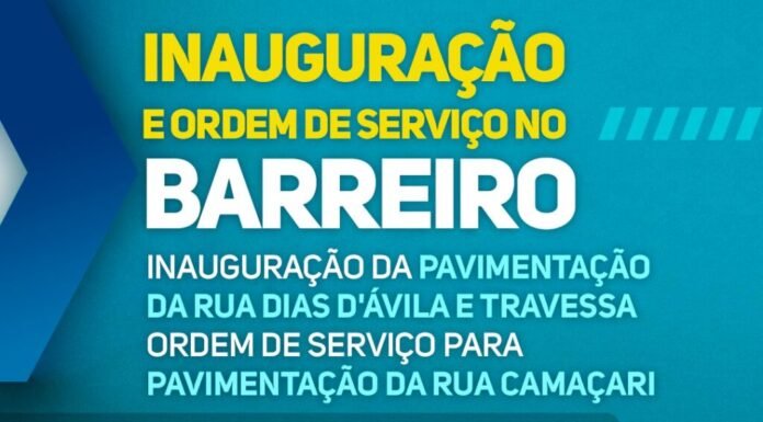 Sexta-feira (29) tem inauguração e ordem de serviço no Barreiro
