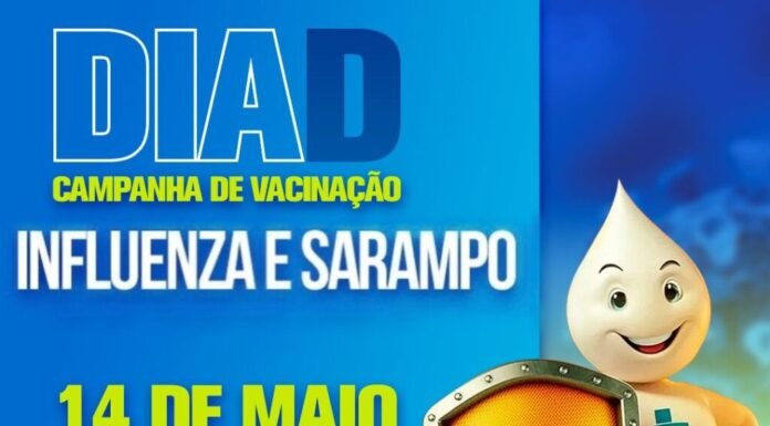 Dia D da vacinação contra Gripe Influenza e Sarampo acontece neste sábado, 14