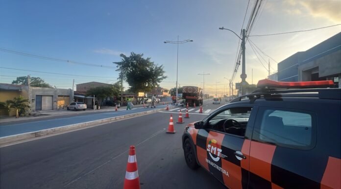 SMT requalifica 37 faixas de pedestres nos bairros Santa Terezinha, Praça Kennedy e Centro