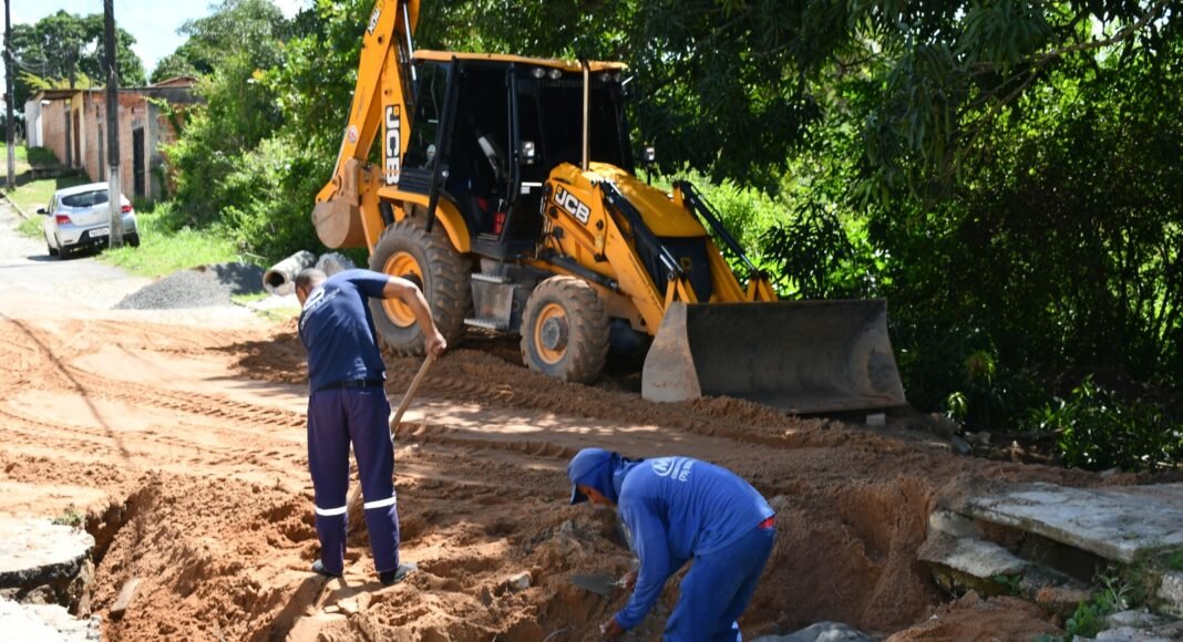 Nova Brasília recebe obra de drenagem para combater alagamentos e melhorar tráfego